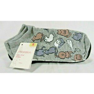 Xhilaration Womens Low Cut Socks Sz 4-10 Cats 6-pk Black/Grey/White/Silver NWT